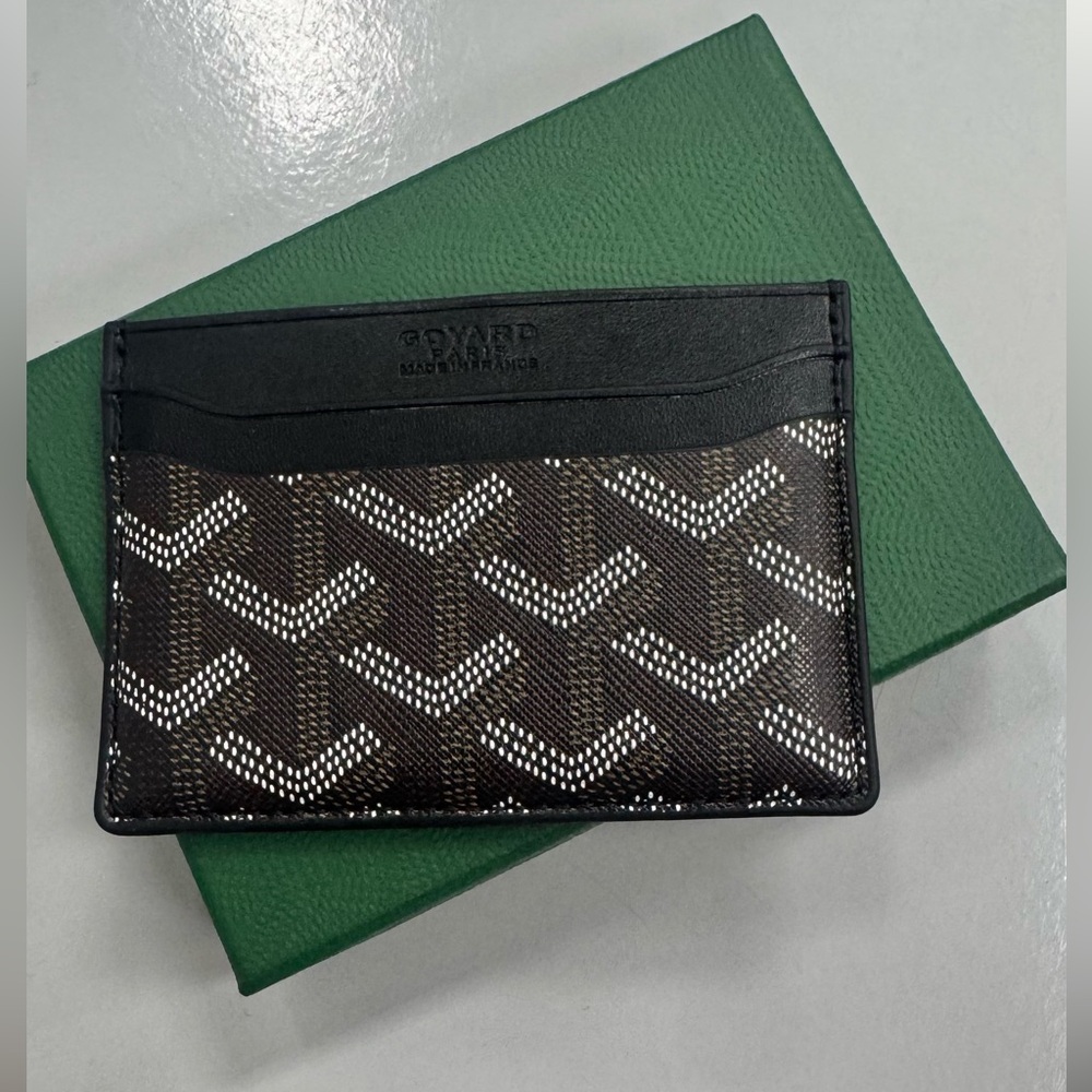Goyard Black and Brown Key Card Holder with Iconic Pattern - Picture 2 of 5